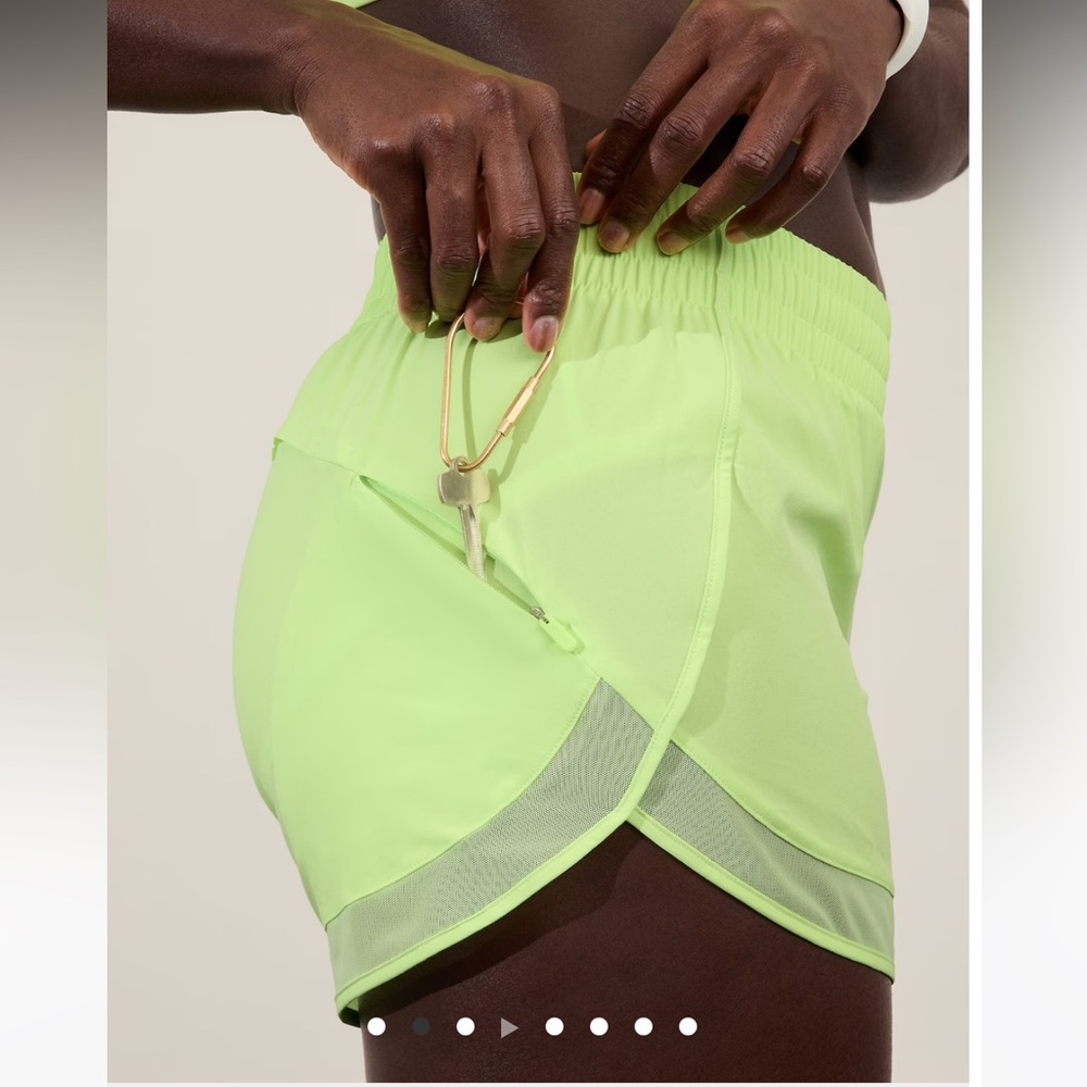 ATHLETA MESH RACER RUN MID RISE 4 SHORT - Picture 2 of 8